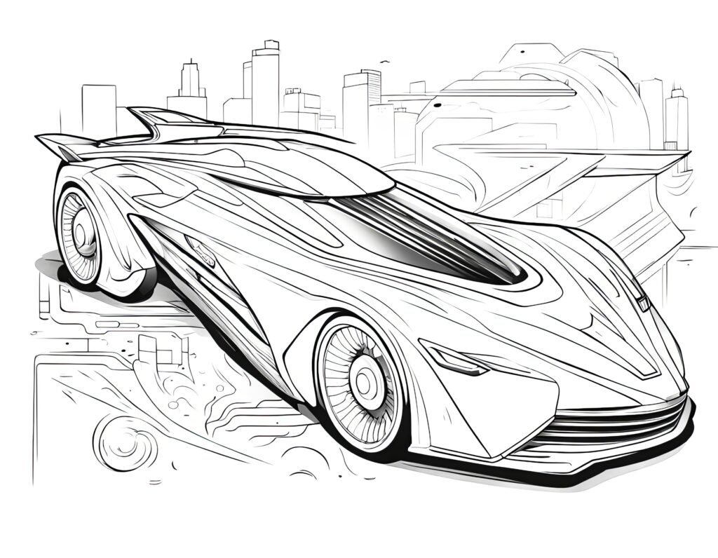 Free coloring page for Children and Adults. Cars theme.