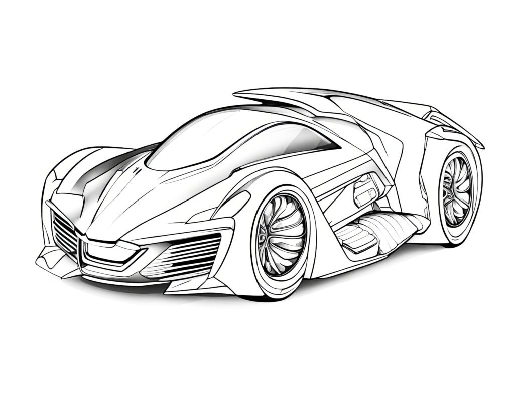 Free coloring page for Children and Adults. Cars theme.