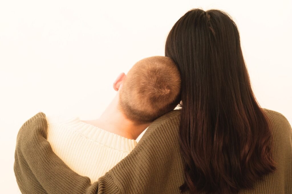 Child gets assistance from parents