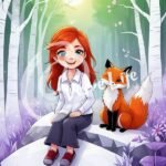 fox-the-little-girl-animal-friends