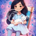 cat-the-little-girl-animal-friends