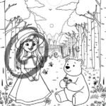 bear-the-little-girl-animal-friends-coloring