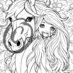 horse-the-little-girl-animal-friends-coloring